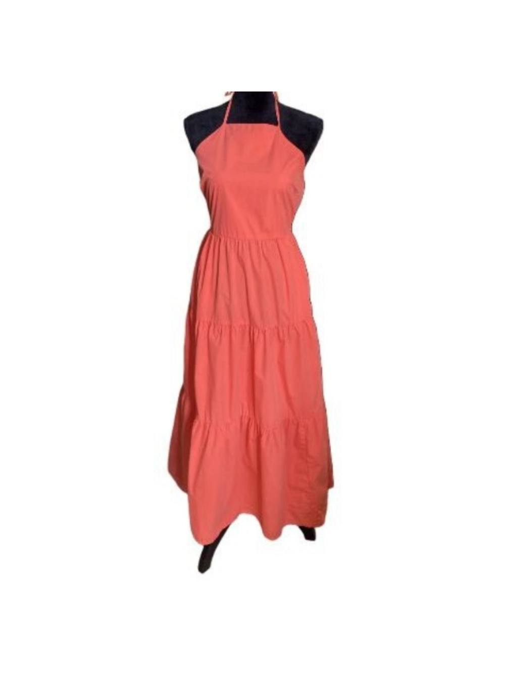 Gap Coral Open- Back Halter Maxi Dress Spring Wedding Guest Dress Cotton